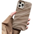thumbnail image 1 of Water Ripple Pattern Compatible for iPhone 14 Pro Max Phone Case,Cute Luxury Wave Shape Case for Women & Men, Soft TPU Shockproof Protective Cover for iPhone 14 Pro Max 6.7''-Brown, 1 of 13