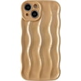 thumbnail image 1 of Water Ripple Pattern Curly Wave Frame Soft Compatible with iPhone Case (Khaki,iPhone 14 Pro Max), 1 of 14