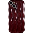 thumbnail image 1 of Water Ripple Pattern Curly Wave Frame Soft Compatible with iPhone Case (Red,iPhone 14), 1 of 8