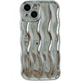 thumbnail image 1 of Water Ripple Pattern Curly Wave Frame Soft Compatible with iPhone Case (Silver,iPhone 13), 1 of 7