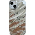 thumbnail image 1 of Water Ripple Pattern Curly Wave Shape Chrome Plating Electroplated Soft Compatible with iPhone Case (iPhone 14 Pro Max,Silver), 1 of 14