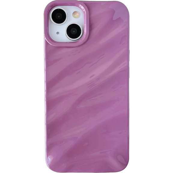Water Ripple Pattern Curly Wave Shape Soft Compatible with iPhone Case (iPhone 11,Purple)