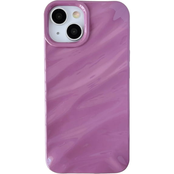 Water Ripple Pattern Curly Wave Shape Soft Compatible with iPhone Case (iPhone 15 Pro,Purple)