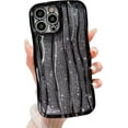 thumbnail image 1 of Water Ripple Pattern Glitter Case for iPhone 14 Pro Max, Luxury Electroplated Curly Wave Frame Bling Phone Case for iPhone 14 Pro Max, Soft TPU Protective case for Women Girls, Black, 1 of 13