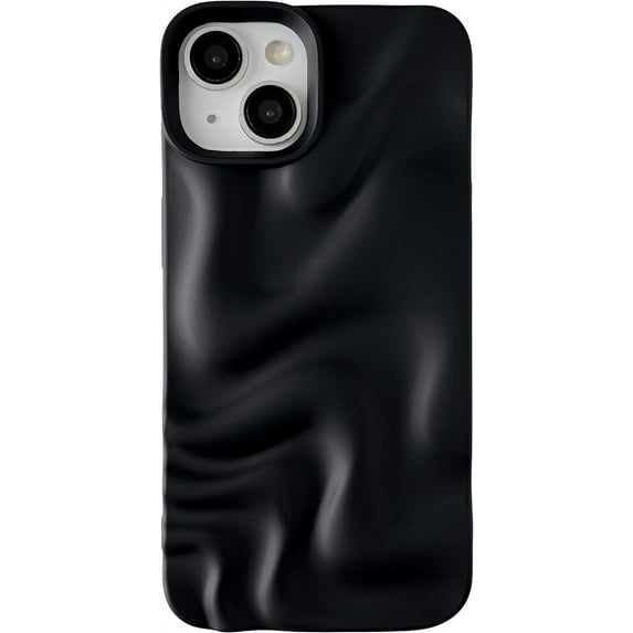 Water Ripple Pattern Wave Compatible with iPhone Case (Black,iPhone 13)