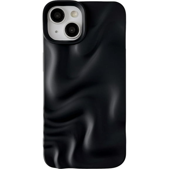 Water Ripple Pattern Wave Compatible with iPhone Case (Black,iPhone 14 Pro Max)