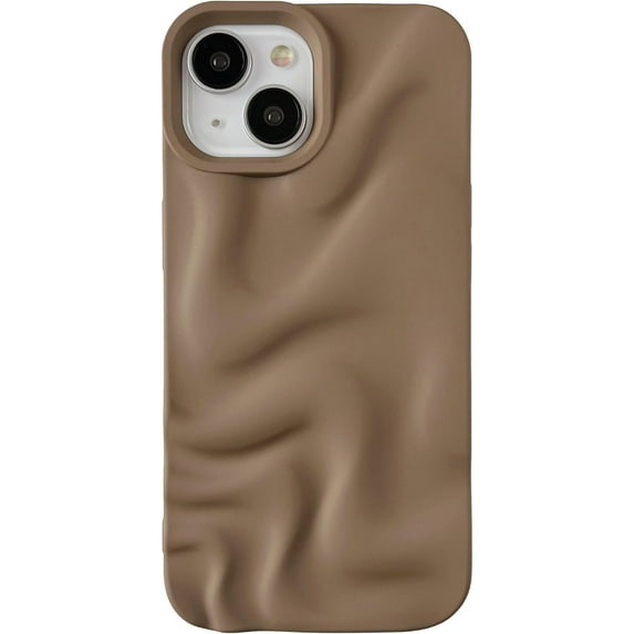 Water Ripple Pattern Wave Compatible with iPhone Case (Coffee,iPhone 14 Pro Max)