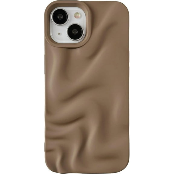 Water Ripple Pattern Wave Compatible with iPhone Case (Coffee,iPhone 15)