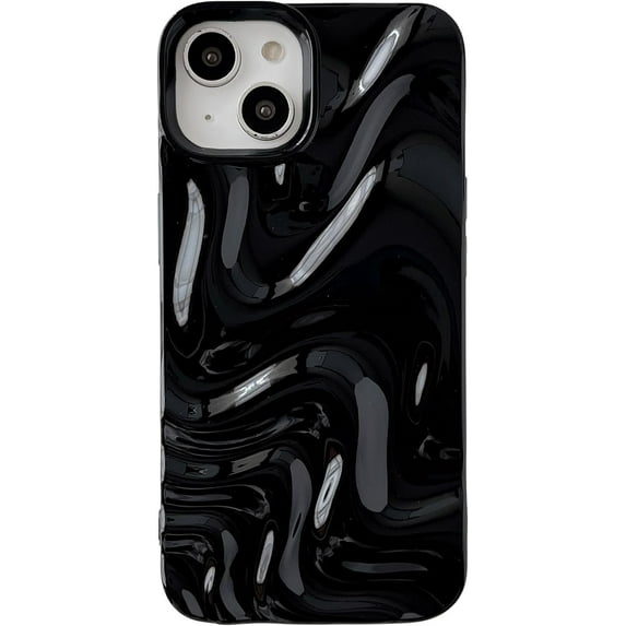 Water Ripple Pattern Wave Compatible with iPhone Case (Light Black,iPhone 12)