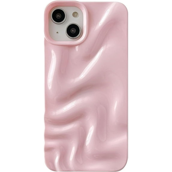 Water Ripple Pattern Wave Compatible with iPhone Case (Light Pink,iPhone 15 Pro Max)