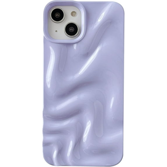 Water Ripple Pattern Wave Compatible with iPhone Case (Light Purple,iPhone 12 Pro Max)