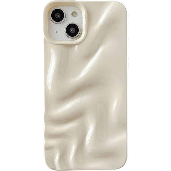 Water Ripple Pattern Wave Compatible with iPhone Case (Light White,iPhone 13)