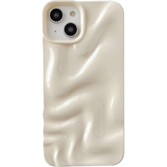 Water Ripple Pattern Wave Compatible with iPhone Case (Light White,iPhone 14 Pro)