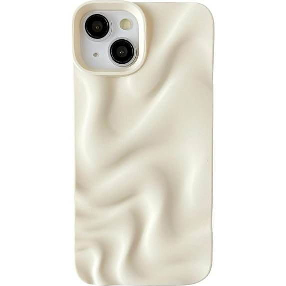 Water Ripple Pattern Wave Compatible with iPhone Case (White,iPhone 13)