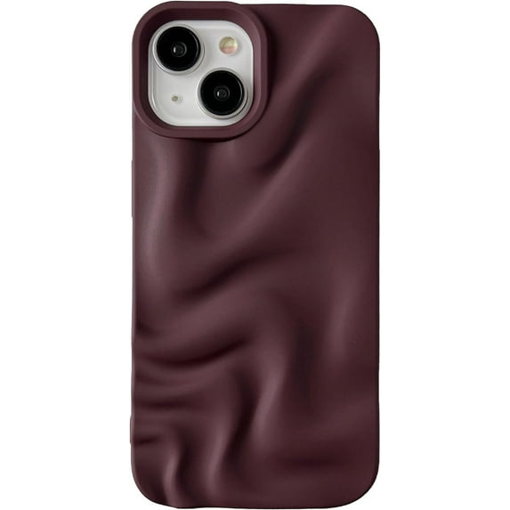 Water Ripple Pattern Wave Compatible with iPhone Case (Wine Red,iPhone 13)