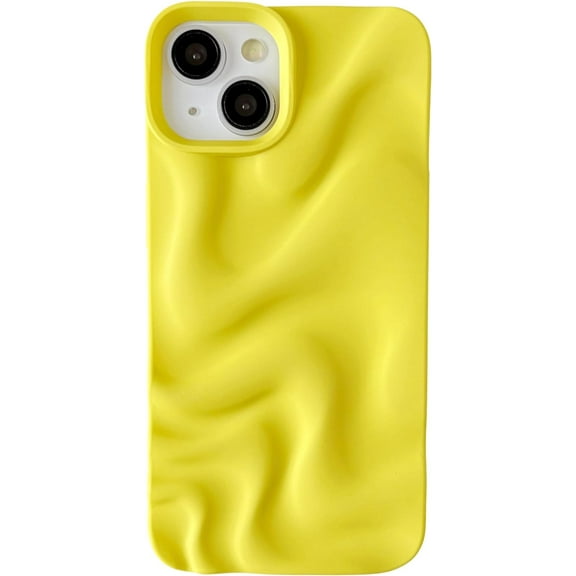 Water Ripple Pattern Wave Compatible with iPhone Case (Yellow,iPhone 15 Pro Max)