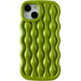 thumbnail image 1 of Water Ripple Pattern Wave Frame Soft Compatible with iPhone Case (Green,iPhone 14 Pro), 1 of 7