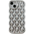 thumbnail image 1 of Water Ripple Pattern Wave Frame Soft Compatible with iPhone Case (Light Silver,iPhone 14 Pro), 1 of 6