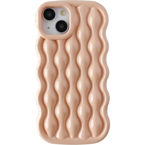 Water Ripple Pattern Wave Frame Soft Compatible with iPhone Case (Pink,iPhone 12 Pro)