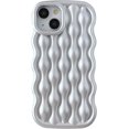 thumbnail image 1 of Water Ripple Pattern Wave Frame Soft Compatible with iPhone Case (Silver,iPhone 14), 1 of 7