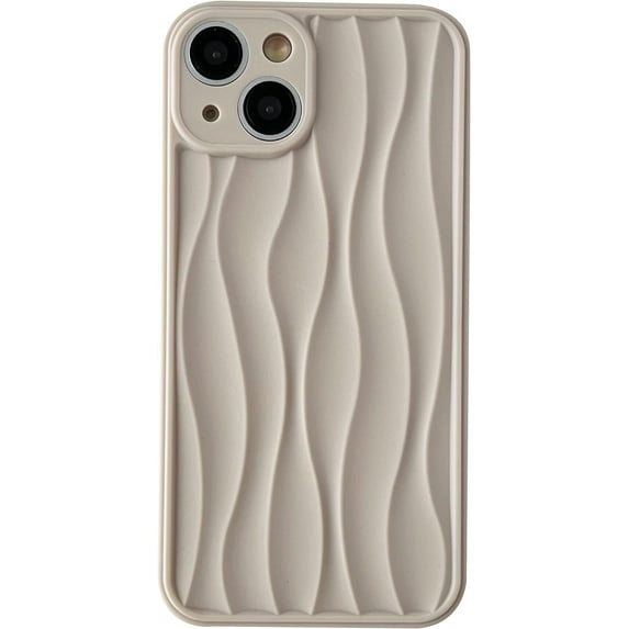 Water Ripple Pattern Wave Shape Compatible with iPhone Case (Beige,iPhone 14 Pro)