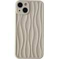 thumbnail image 1 of Water Ripple Pattern Wave Shape Compatible with iPhone Case (Beige,iPhone 15 Pro Max), 1 of 14