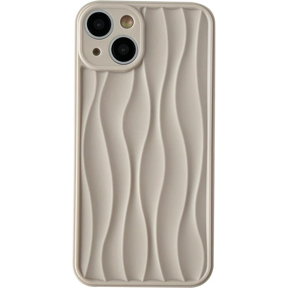Water Ripple Pattern Wave Shape Compatible with iPhone Case (Beige,iPhone 15 Pro Max)