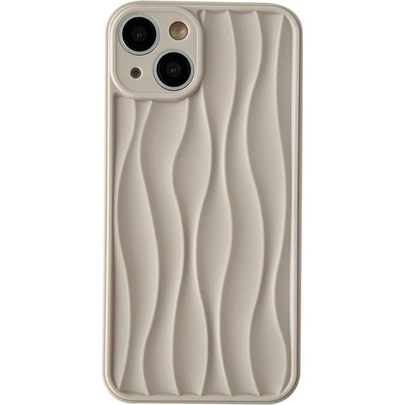 Water Ripple Pattern Wave Shape Compatible with iPhone Case (Beige,iPhone 15 Pro)