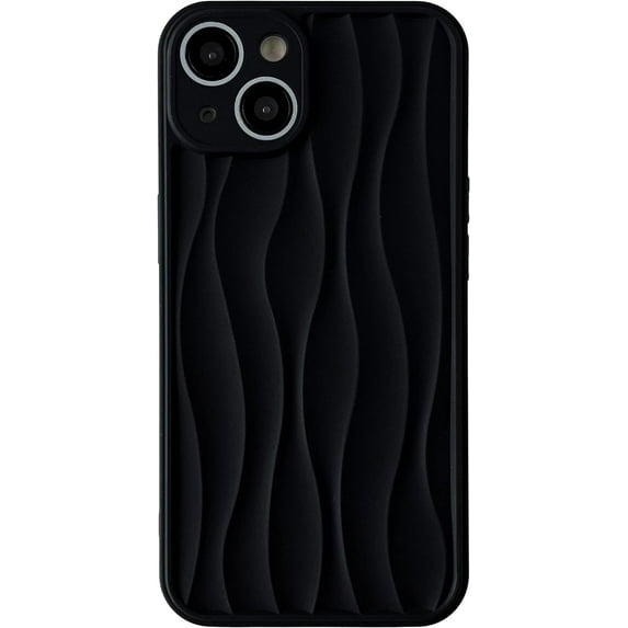 Water Ripple Pattern Wave Shape Compatible with iPhone Case (Black,iPhone 12)