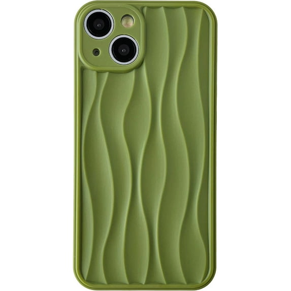 Water Ripple Pattern Wave Shape Compatible with iPhone Case (Green,iPhone 13 Pro Max)