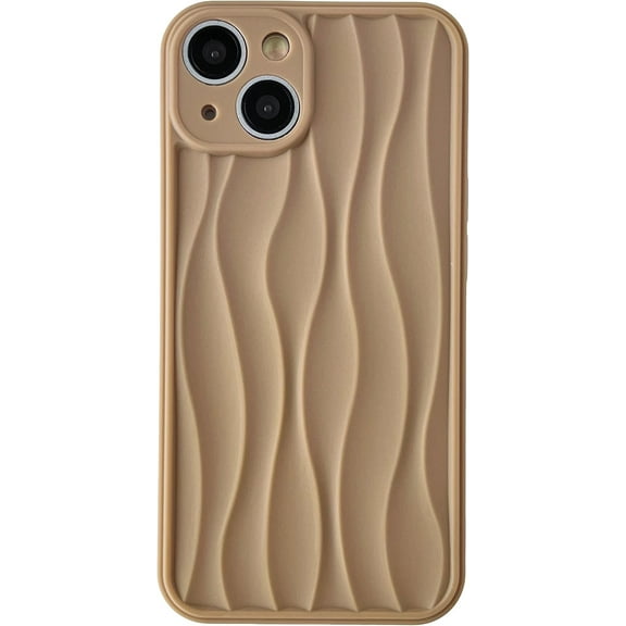 Water Ripple Pattern Wave Shape Compatible with iPhone Case (Khaki,iPhone 13 Pro)