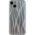 thumbnail image 1 of Water Ripple Pattern Wave Shape Compatible with iPhone Case (Silver,iPhone 15 Pro), 1 of 14