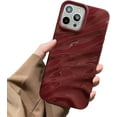 thumbnail image 1 of Water Ripple Pattern  for iPhone 12 Pro Max Phone Case,Cute Luxury Wave Shape Case for Women & Men, Soft TPU Shockproof Protective Cover for iPhone 12 Pro Max-Burgundy, 1 of 16