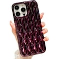 thumbnail image 1 of Water Ripple Plating Case for iPhone 13 Pro Max Soft TPU Shockproof Camera Protective Back Cover for Women Girl Glossy Water Wave Phone Case for iPhone 13 Pro Max 6.7 Inch Purple, 1 of 7