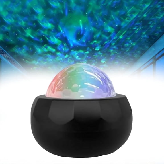 Water Ripple Projector Light, Aurora LED Night Light, 7 Color USB Mood Lamp for Bedroom, Ceiling Projection Light for Party, Gaming & Home Decor
