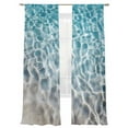 thumbnail image 1 of Water Ripple Sheer Curtains 96 Inch Long 2 Panels, Ocean Art Realistic Sea Sand Light Filtering Rod Pocket Semi Sheer Curtains, Sheer Voile Drapes for Living Room Bedroom, 52"x96", 1 of 5