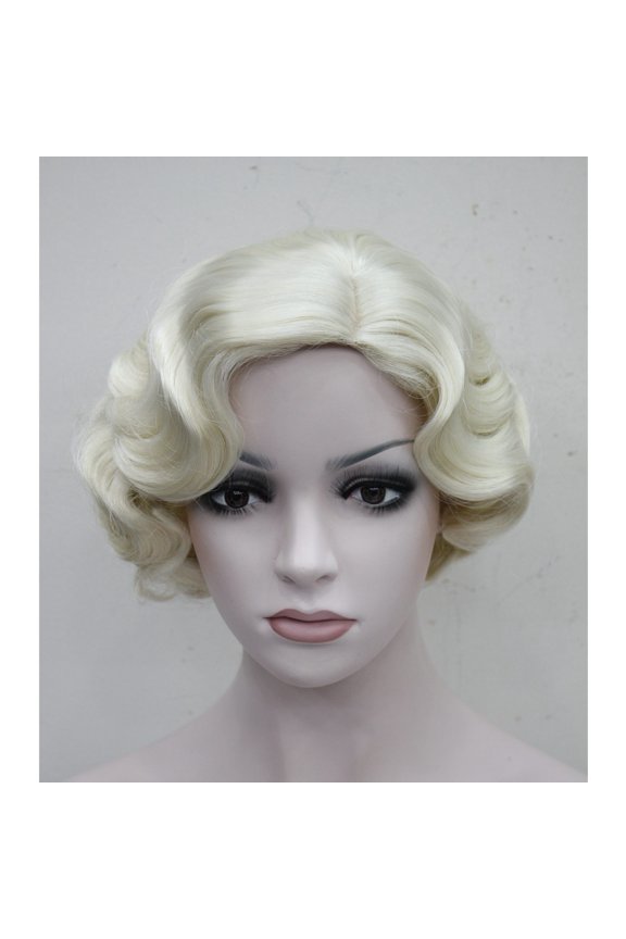 Water Ripple Short Roll Wig For Women's Dance Party, Daily Girl