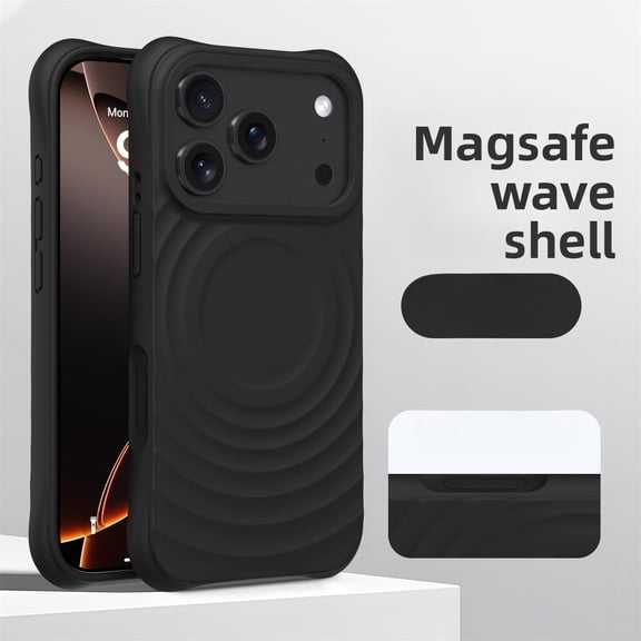 Water Ripple Silicone for Magsafe Wireless Charge Magnetic Phone Case for IPhone Air 17 16 15 14  Pro Max Soft Shockproof Cover