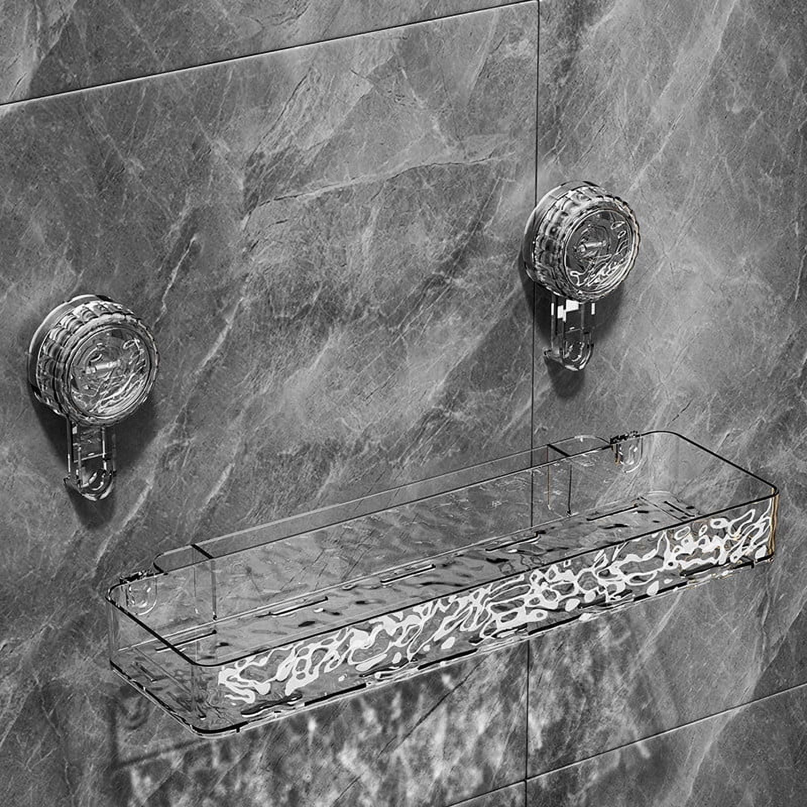 Suction Cup Shower Head Holder – No-Drill Wall Mount With 70° Adjustable Angle & Hook, Rose Gold/Silver