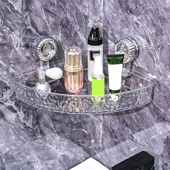 Water Ripple Suction Cup Storage Rack - No Drilling Wall-Mounted Shower Organizer | Strong Adhesion | Ventilated Design | Bottom Drain Holes | Multipurpose Use | Small/Large Sizes | Bathroom