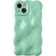 thumbnail image 1 of Water Ripple Wave Meteorite Bubble Pattern Chrome Plating Electroplated Candy Color Soft Compatible with iPhone Case (Green,iPhone 12), 1 of 7