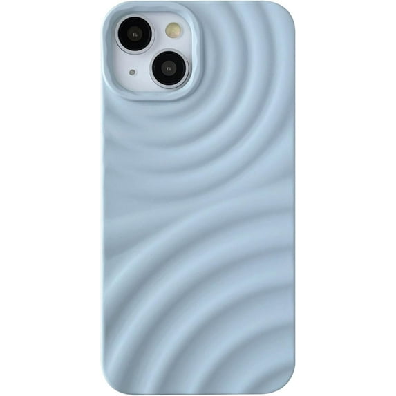 Water Ripple Wave Pattern Soft Compatible with iPhone Case (Blue,iPhone 15)