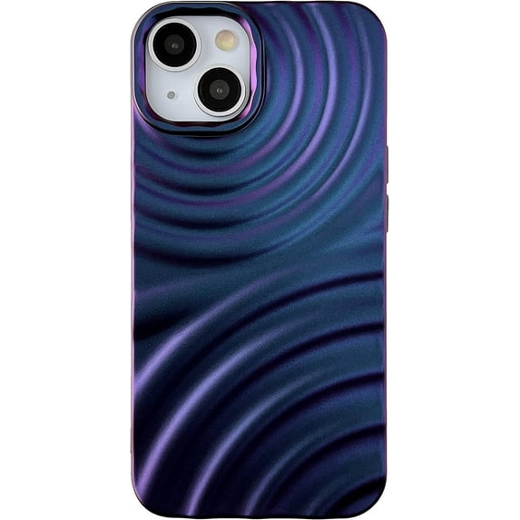 Water Ripple Wave Pattern Soft Compatible with iPhone Case (Dark Purple,iPhone 13)