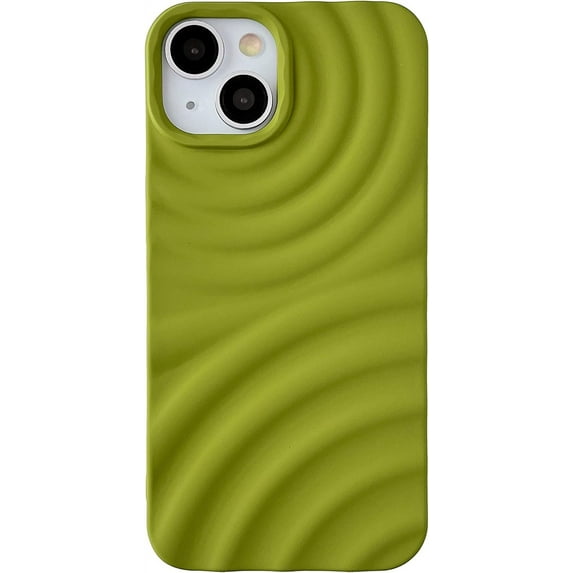 Water Ripple Wave Pattern Soft Compatible with iPhone Case (Green,iPhone 14)