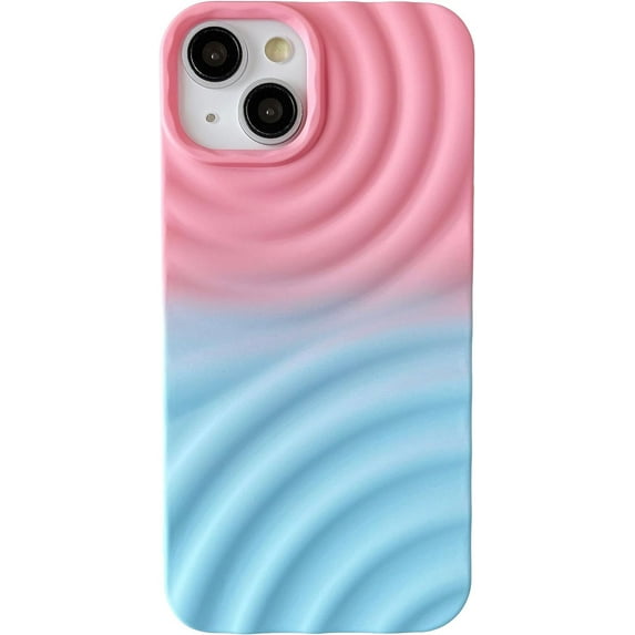 Water Ripple Wave Pattern Soft Compatible with iPhone Case (Pink Blue,iPhone 11 Pro Max)