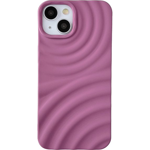 Water Ripple Wave Pattern Soft Compatible with iPhone Case (Purple,iPhone 15 Pro)
