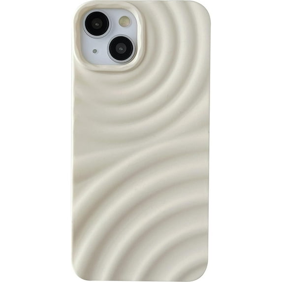 Water Ripple Wave Pattern Soft Compatible with iPhone Case (White,iPhone 14 Plus)
