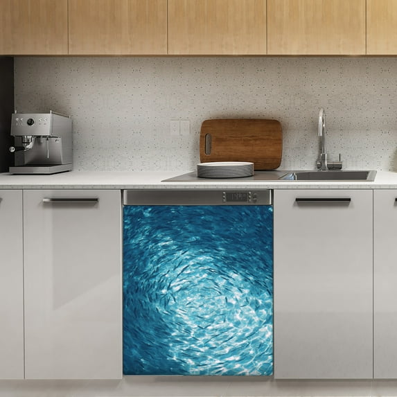 Water Ripples and Light Reflections Dishwasher Magnet Cover Decorative Sticker for Home Cabinet Kitchen 23" x26"