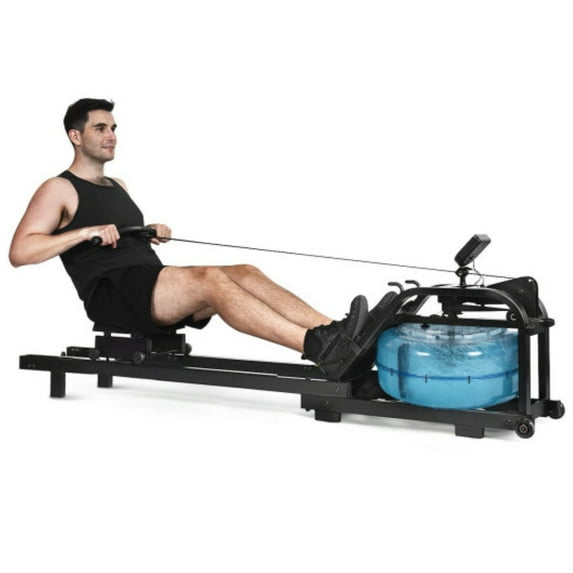 Water Rowing Machine: Adjustable Resistance, LCD Display, Comfortable & Stable