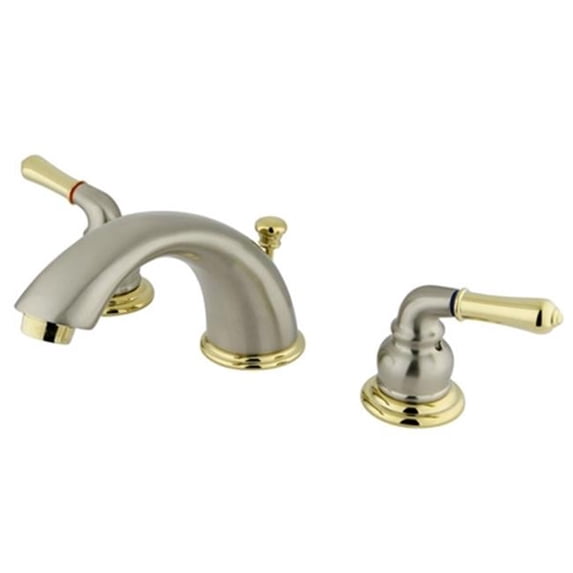 Water Saving Magellan Widespread Lavatory Faucet, Satin Nickel & Polished Brass